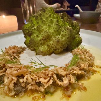 Ryla - Wikipedia: Romanesco is a chartreuse edible flower bud in the broccoli and cauliflower family, has a nutty flavor and a firmer texture - Asian Fusion Near Me - Hermosa Beach, California