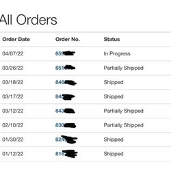 Acoustic Sounds - My order history showing that I've made multiple purchases.