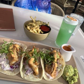Centrico - Fish tacos, garlic French fries and an Azul-Rita margarita - Mexican Near Me - Anaheim, California Centrico - Fish tacos, garlic French fries and an Azul-Rita margarita - Mexican Near Me - Anaheim, California