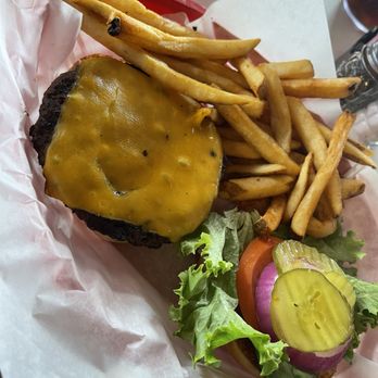 Roadhouse - Burgers are served open faced with fixings and fries on the side - Burgers Near Me - Bastrop, Texas Roadhouse - Burgers are served open faced with fixings and fries on the side - Burgers Near Me - Bastrop, Texas