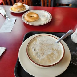 Lighthouse Cafe & Bakery - Oatmeal, bagel with egg and cheese