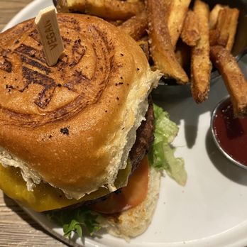 The Rustik Fork - Vegan burger plus cheese - Gastropubs Near Me - Riverside, California