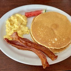 The two pancake breakfast with bacon!
