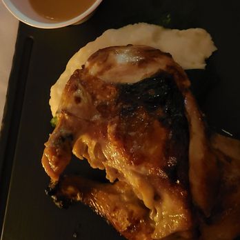 Bricco - Brick Chicken with double mashed potatoes and chards - Italian Near Me - Boston, Massachusetts