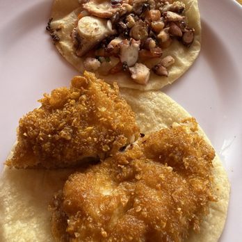 Los Claros - Peacado crunch and pulpo (octopus) tacos - Seafood Near Me - Cabo San Lucas, BCS Los Claros - Peacado crunch and pulpo (octopus) tacos - Seafood Near Me - Cabo San Lucas, BCS