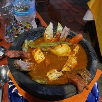 Casa Tradicional - Chicken, beef and chorizo molcajete - Seafood Near Me - Puerto Vallarta, JAL