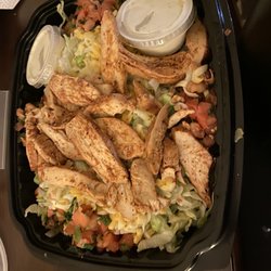 Fernando's - Chicken fajita salad (the restaurant left out the tortillas that are supposed to come with it)