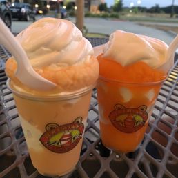 Tropical gelanti on left, cherry gelanti on the right