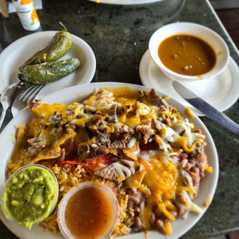 Foxy's Restaurant - Chilaquiles with carne asada, extra sauce - Diners Near Me - Glendale, California