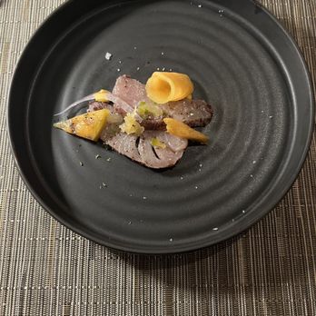 Maison Boulud - Seared tuna with cantaloupe - French Near Me - Montreal, Quebec Maison Boulud - Seared tuna with cantaloupe - French Near Me - Montreal, Quebec
