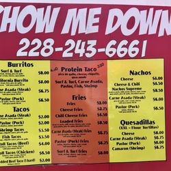 Chow Me Down - Menu