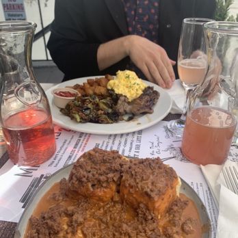 Edwin Mills by Equator - Steak and eggs . Mimosas. And the different biscuits and gravy - New American Near Me - Pasadena, California Edwin Mills by Equator - Steak and eggs . Mimosas. And the different biscuits and gravy - New American Near Me - Pasadena, California