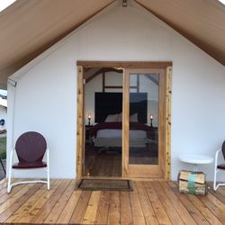 Echo Canyon Campground - Front of tent, get a bundle of fire wood or bring one with you