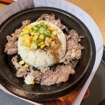 Sizzlin’ Place - Hot Hot Plate Beef Rice Plate. The amount and quality of beef is laughable. - Noodles Near Me - Rancho Cucamonga, California Sizzlin’ Place - Hot Hot Plate Beef Rice Plate. The amount and quality of beef is laughable. - Noodles Near Me - Rancho Cucamonga, California