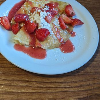 Denny's - My friend also got a strawberry crepe she loves it. - American Near Me - Alhambra, California Denny's - My friend also got a strawberry crepe she loves it. - American Near Me - Alhambra, California