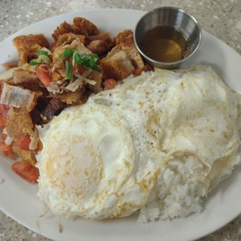 Julie'Z Restaurant - Lechon breakfast with rice and two eggs over easy - Filipino Near Me - Kapolei, Hawaii Julie'Z Restaurant - Lechon breakfast with rice and two eggs over easy - Filipino Near Me - Kapolei, Hawaii