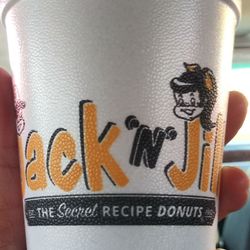 Jack 'n' Jill Donuts - Black coffee; no sugar or cream! Ooouuu notice they have secret recipes...