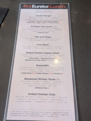 Menu photo 1 Eureka! San Luis Obispo, CA Menu photo 1 Eureka! San Luis Obispo, CA