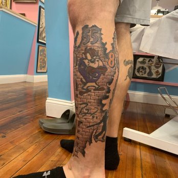 Blue Honeymoon Tattoo - Leg sleeve - Tattoo Near Me - Islip, New York