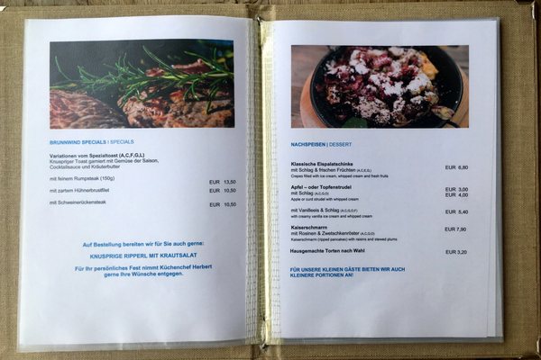Menu photo 6 Brunnwind St Gilgen, 5
