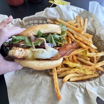 Sand Dollar Restaurant & Lounge - Chicken Sandwich and fries - American Near Me - Rockaway Beach, Oregon