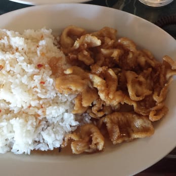 Far East - Orange chicken entre with rice! Also had the best egg rolls I've ever had at a restaurant. Tasty to say the least - Thai Near Me - Olympia, Washington