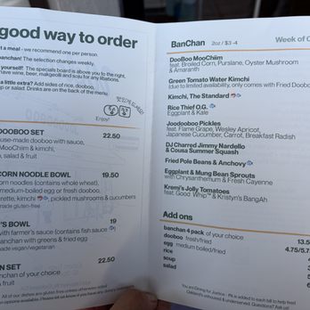 Joodooboo - Menu - Korean Near Me - Oakland, California