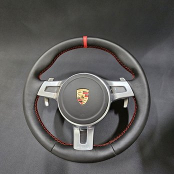 Alstar Seating - 2019 Porsche 911 GT3 wrapped steering wheel in Porche leather. - Auto Upholstery Near Me - Clifton, New Jersey
