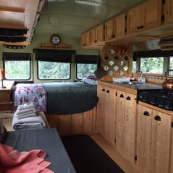 Red Eagle Lodge - You can even sleep in this charming bus or a 'glamping' tent!