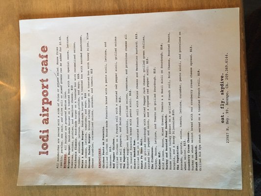 Menu photo 5 Lodi Airport Cafe Acampo, CA Menu photo 5 Lodi Airport Cafe Acampo, CA