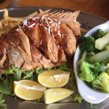 Island Grill - Whole fried snapper. Yummy - Seafood Near Me - Islamorada, Florida