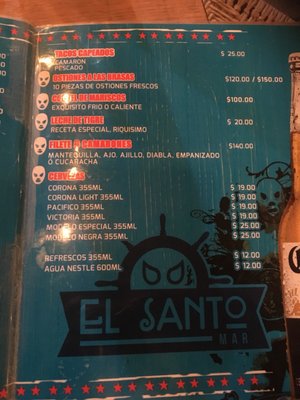 Menu photo 3 El Santo Mar Puerto Vallarta, JAL