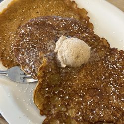 Collegiate Restaurant - Pumpkin pancakes with apple spice butter - delish!