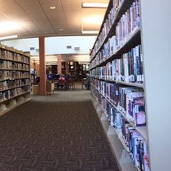 Hood River County Library - Panorama from inside on the east end looking west.