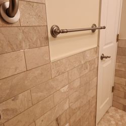 Before and After Home Improvement - Hall bath tile