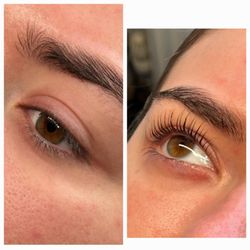 Eyelash lift and tints .