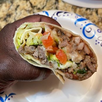 El Famous Burrito - Inside of burrito - Mexican Near Me - Chicago, Illinois