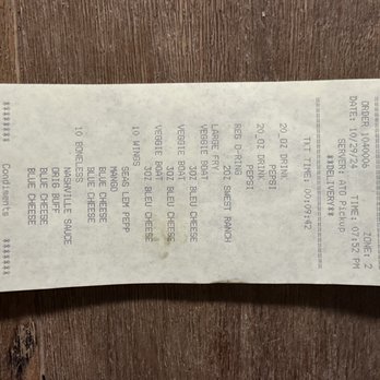 Buffalo Wild Wings - Order/receipt - Chicken Wings Near Me - Glendale, California