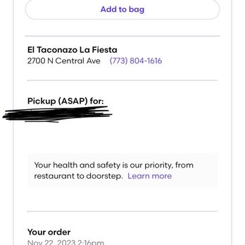 El Taconazo La Fiesta - Receipt - Mexican Near Me - Chicago, Illinois