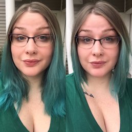 Fresh angled cut that gave me some volume to my hair. *the color was done by me and had grown out* Fresh angled cut that gave me some volume to my hair. *the color was done by me and had grown out*