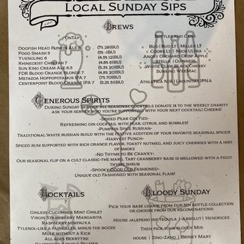 Local Eatery & Pub - Drink menu. Notice the mock tails and the Marys. - Pubs Near Me - Westfield, Indiana Local Eatery & Pub - Drink menu. Notice the mock tails and the Marys. - Pubs Near Me - Westfield, Indiana