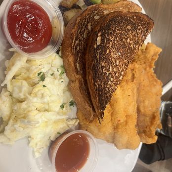 Double Nickel - Mississippi catfish with egg whites - Breakfast & Brunch Near Me - Cleveland, Ohio