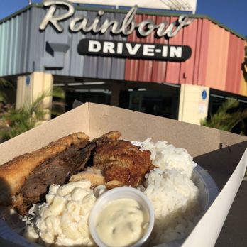 Rainbow Drive-In - Mix Plate (BBQ BEEF, Boneless chicken, Mahi) - Hawaiian Near Me - Honolulu, Hawaii Rainbow Drive-In - Mix Plate (BBQ BEEF, Boneless chicken, Mahi) - Hawaiian Near Me - Honolulu, Hawaii
