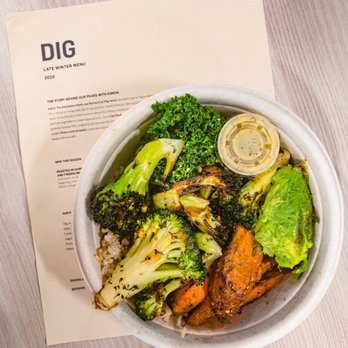 Dig Inn - a bowl of food with broccoli and carrots - New American Near Me - Boston, Massachusetts Dig Inn - a bowl of food with broccoli and carrots - New American Near Me - Boston, Massachusetts