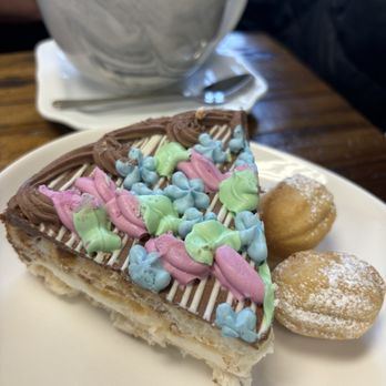 Sunflower Bakery and Cafe - Kiev cake and caramel nut. With caramel latte - Breakfast & Brunch Near Me - Meridian, Idaho Sunflower Bakery and Cafe - Kiev cake and caramel nut. With caramel latte - Breakfast & Brunch Near Me - Meridian, Idaho