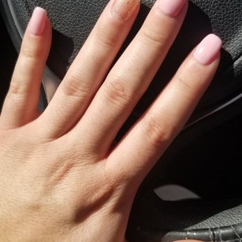 Vana Nails Spa - Pink gel (OPI 430) with just holographic glitter gel on ring finger) - Nail Salons Near Me - Walnut, California Vana Nails Spa - Pink gel (OPI 430) with just holographic glitter gel on ring finger) - Nail Salons Near Me - Walnut, California