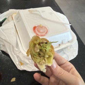 China Fresh - Inside of chicken egg roll. Ground chicken mixed with veggies. - Chinese Near Me - Rancho Cucamonga, California China Fresh - Inside of chicken egg roll. Ground chicken mixed with veggies. - Chinese Near Me - Rancho Cucamonga, California