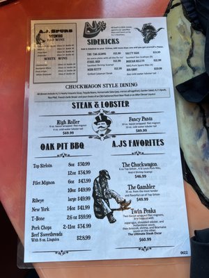 Menu photo 4 AJ Spurs Saloon & Dining Hall Grover Beach, CA
