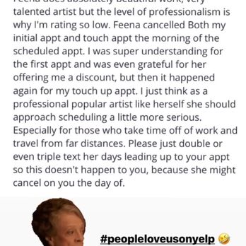 Brows By Feena - I mean I thought Yelp is just to explain our personal experience to maybe help others in the future - Permanent Makeup Near Me - Santa Clara, California