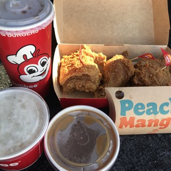Jollibee - 3 piece spicy chicken combo with rice, gravy, a drink and peach/mango pie - Fast Food Near Me - Scarborough, Alberta Jollibee - 3 piece spicy chicken combo with rice, gravy, a drink and peach/mango pie - Fast Food Near Me - Scarborough, Alberta